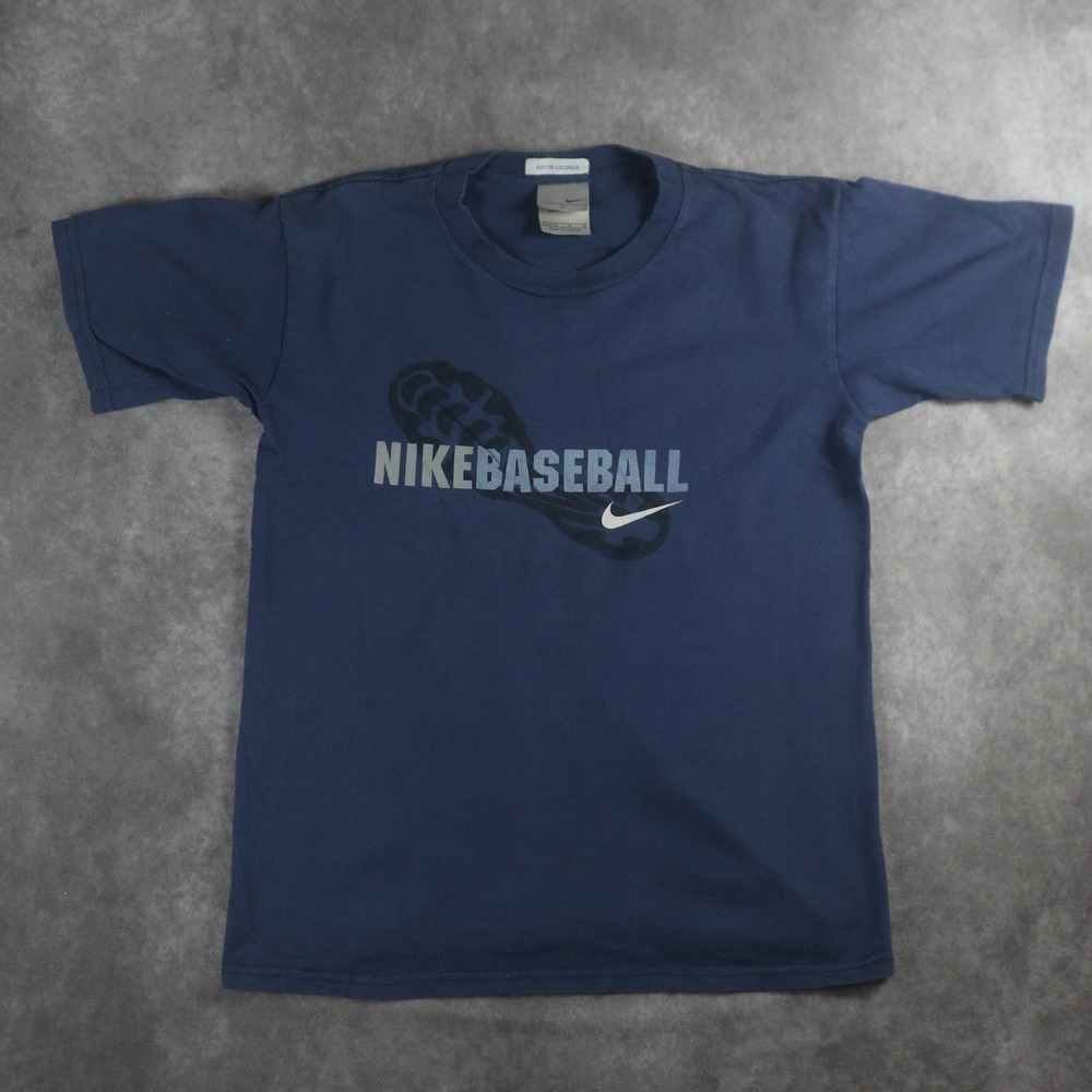 Vintage Nike Baseball Graphic T-Shirt Navy Blue